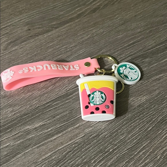 Starbucks Pink and White Bubble Tea Keychain - Picture 2 of 2